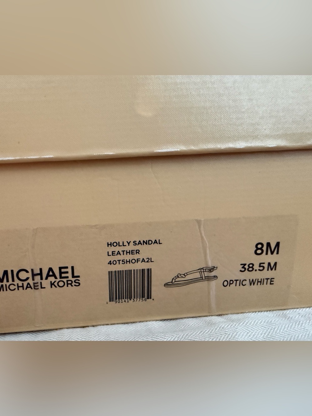 Michael Kors Optic White Holly Leather Sandals